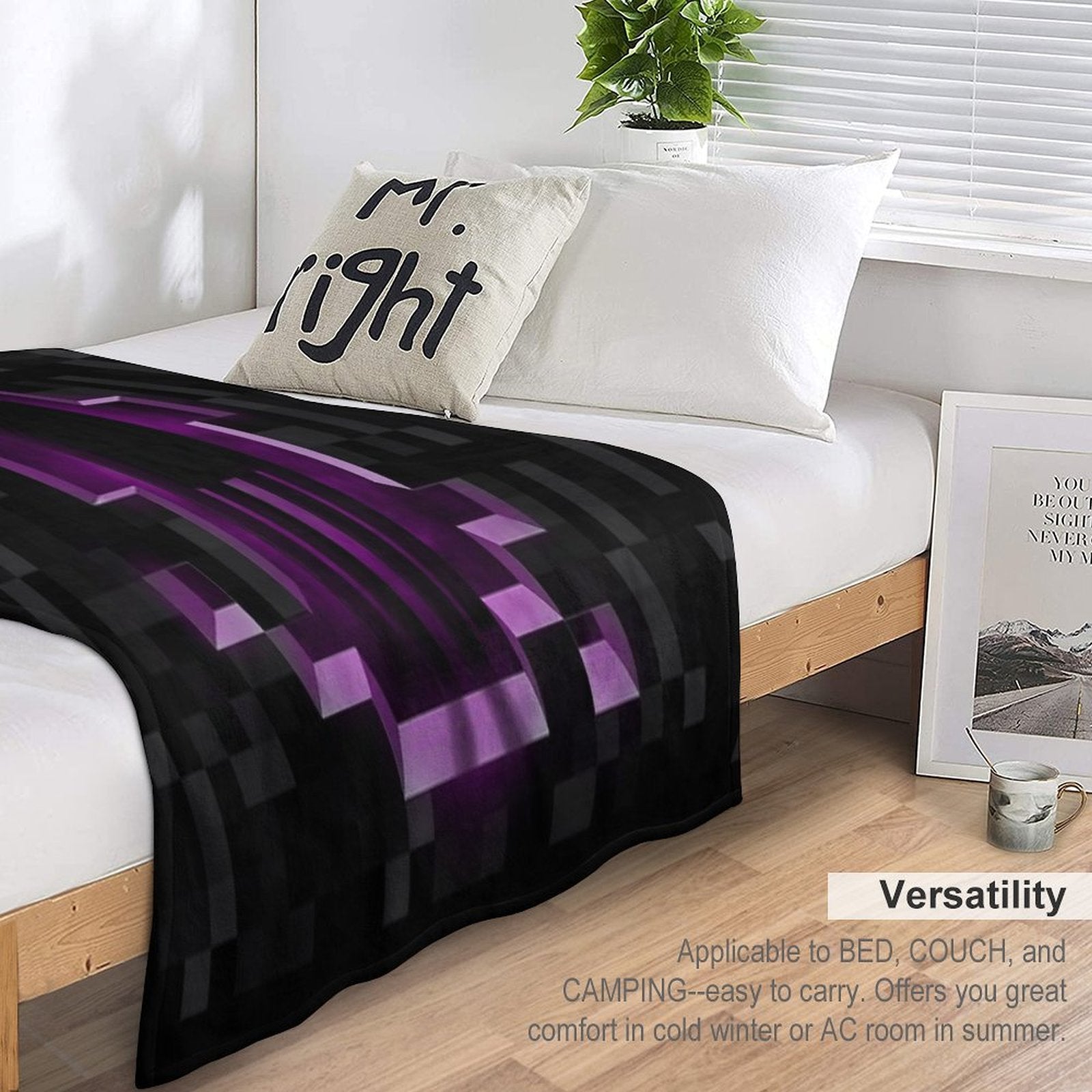 Enderman Minecrafter Enderdragon Eco-conscious Throw Blanket