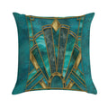 Elegant Stained Glass Art Deco Window With Marble And Gemstone Soft Washable Throw Pillow