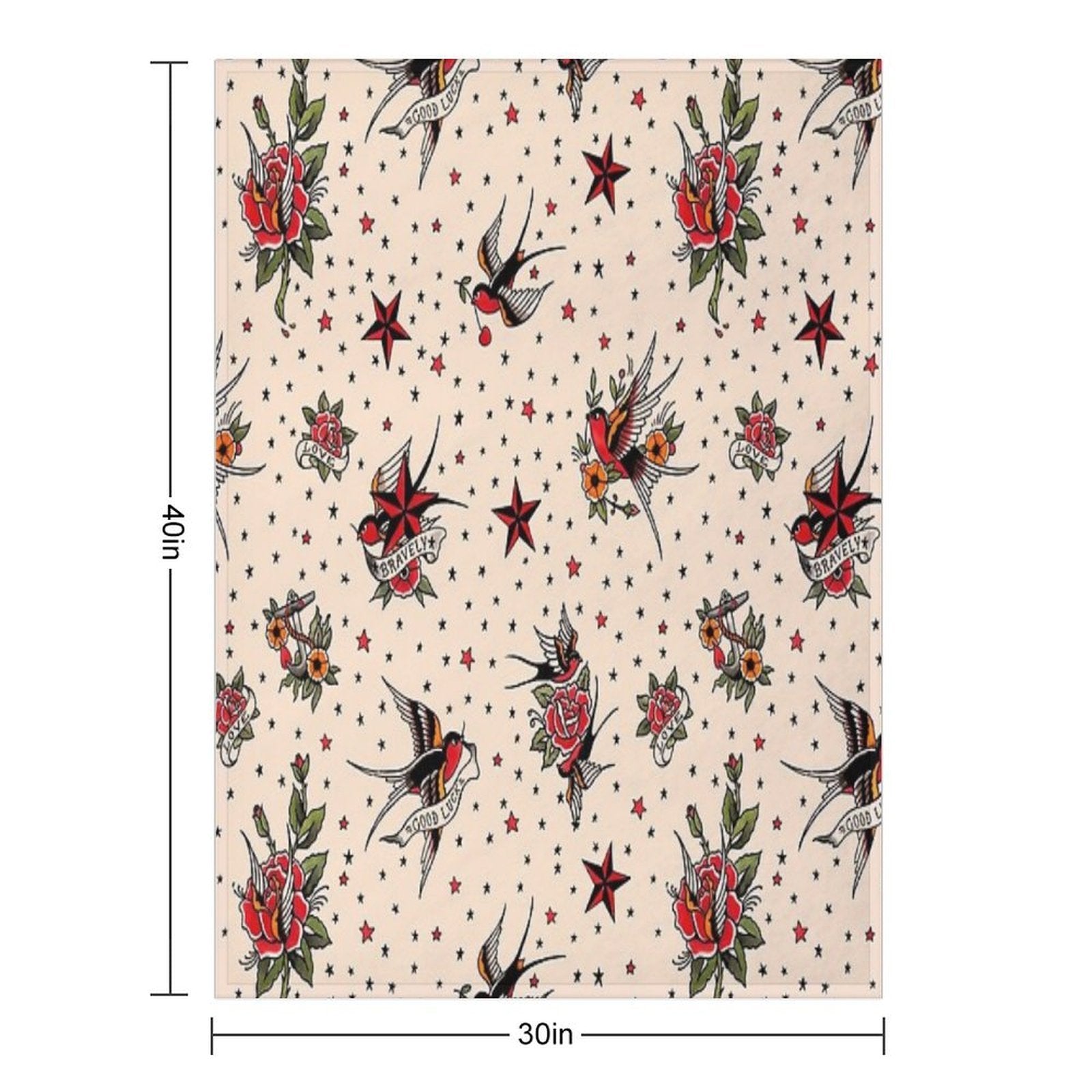 Tattoo Flash Machine-washable Throw Blanket