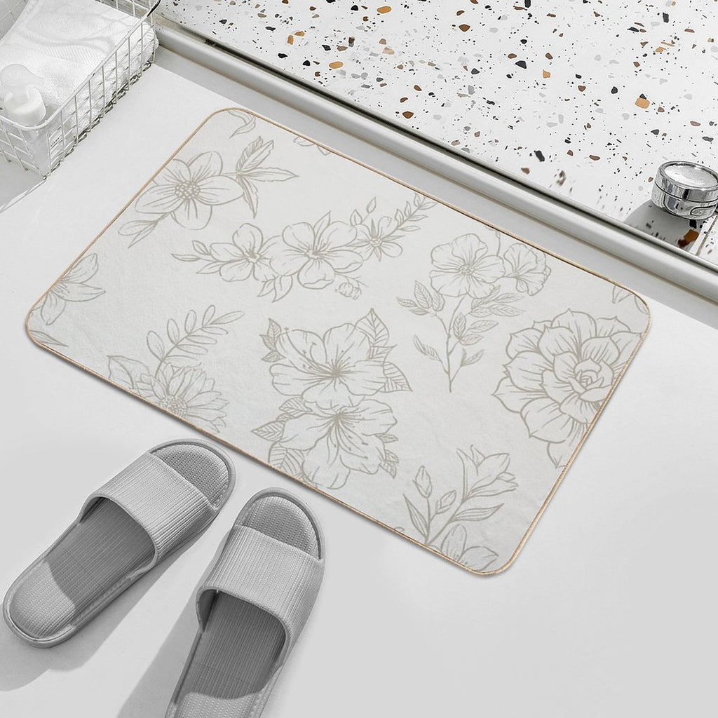 Vintage Floral Pattern  Stain-Proof Bath Mat