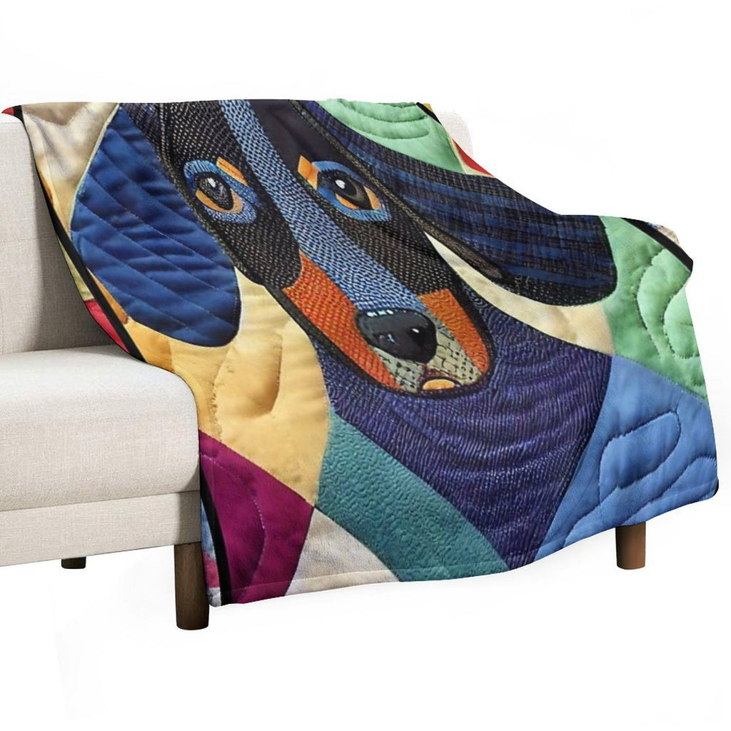 Dachsund Patchwork Quilt Durable Throw Blanket