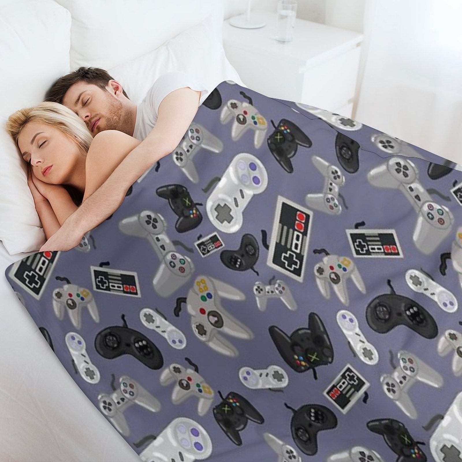Old School Video Game Controllers - Repeating Pattern Gift-ready Throw Blanket