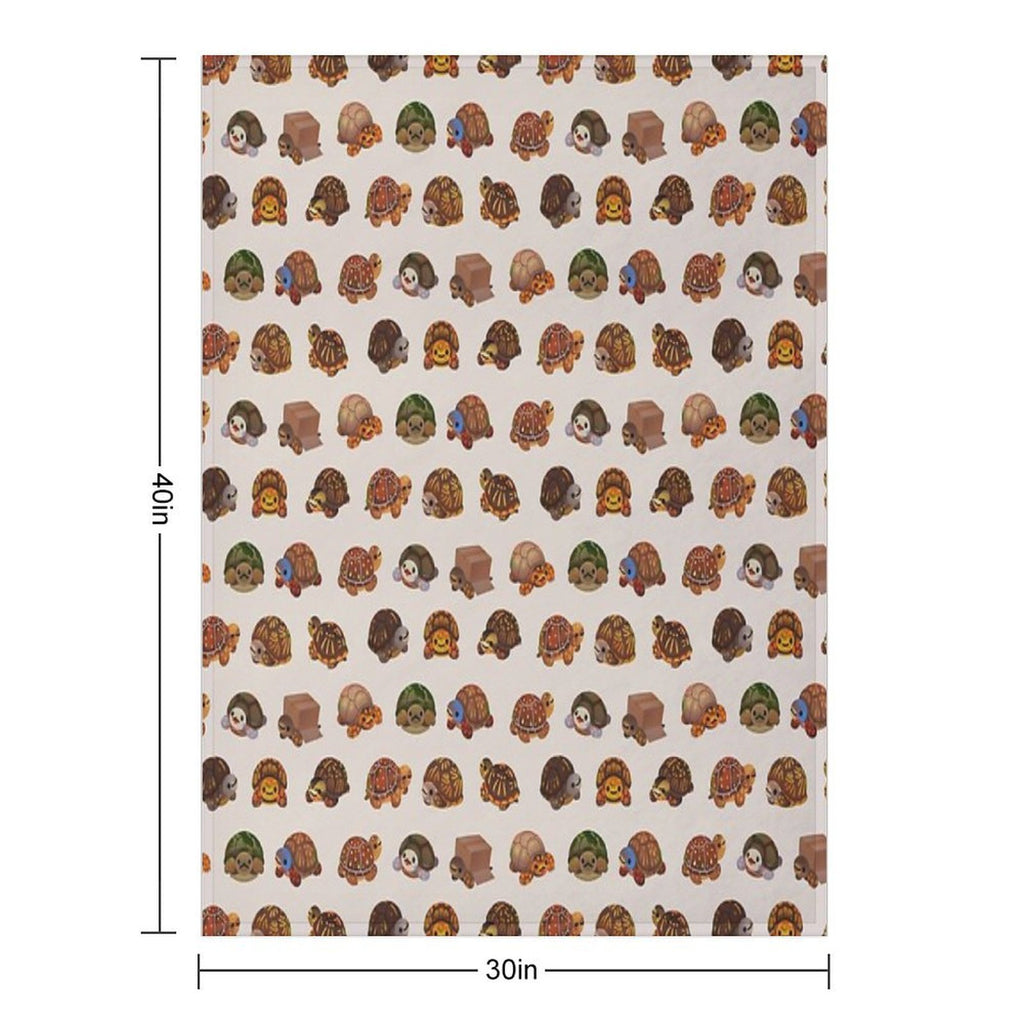 Box Turtle Plush Throw Blanket