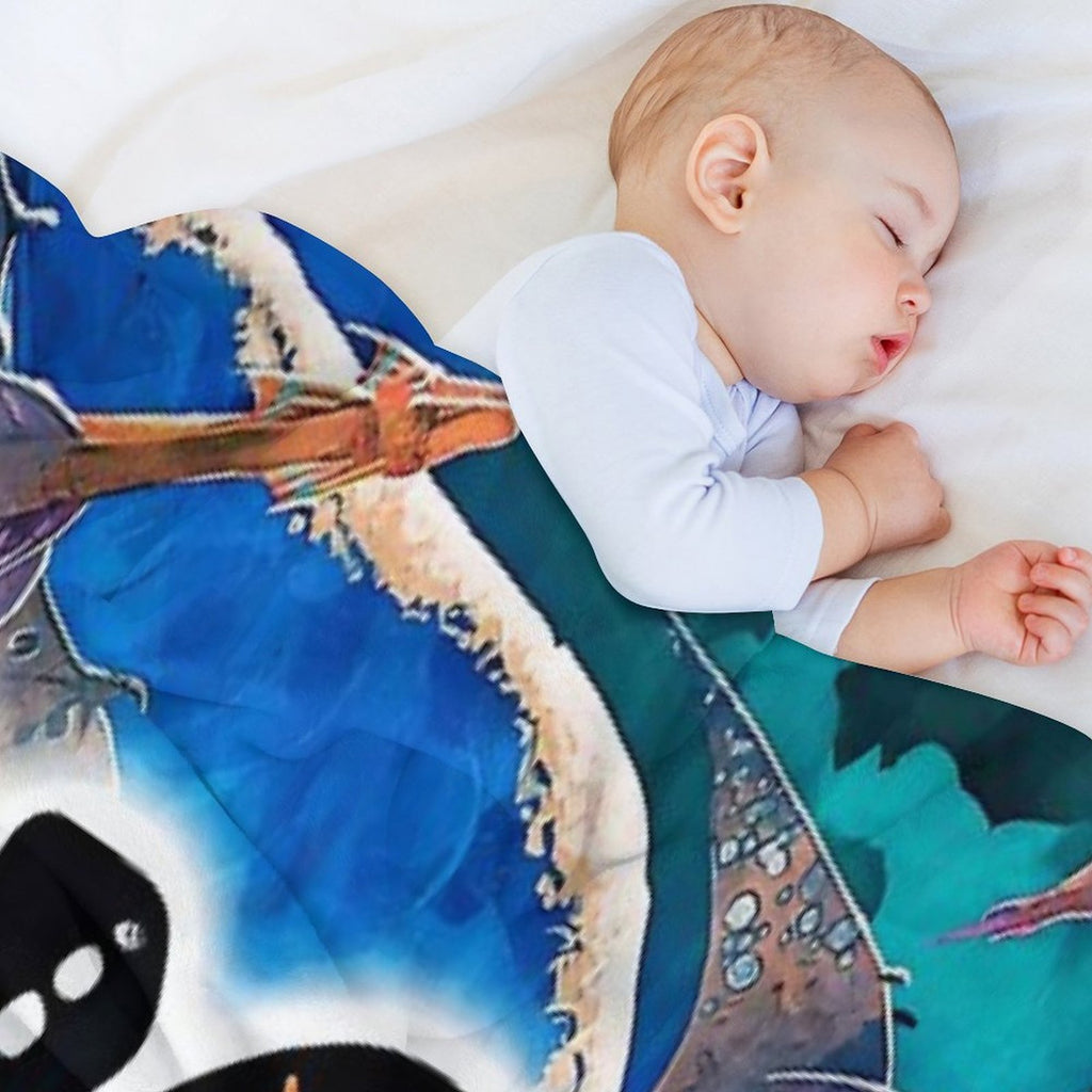 Yessongs, Progressive Rock, Fantasy Print, Surreal Art, Fantasy Landscape, Music Lover Gift Shrink-resistant Throw Blanket