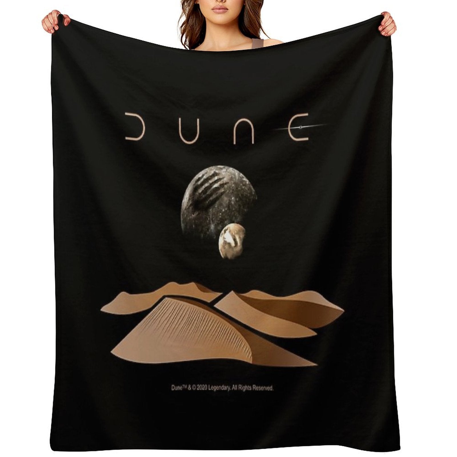 Dune Landscape with Moons of Arrakis Versatility Throw Blanket