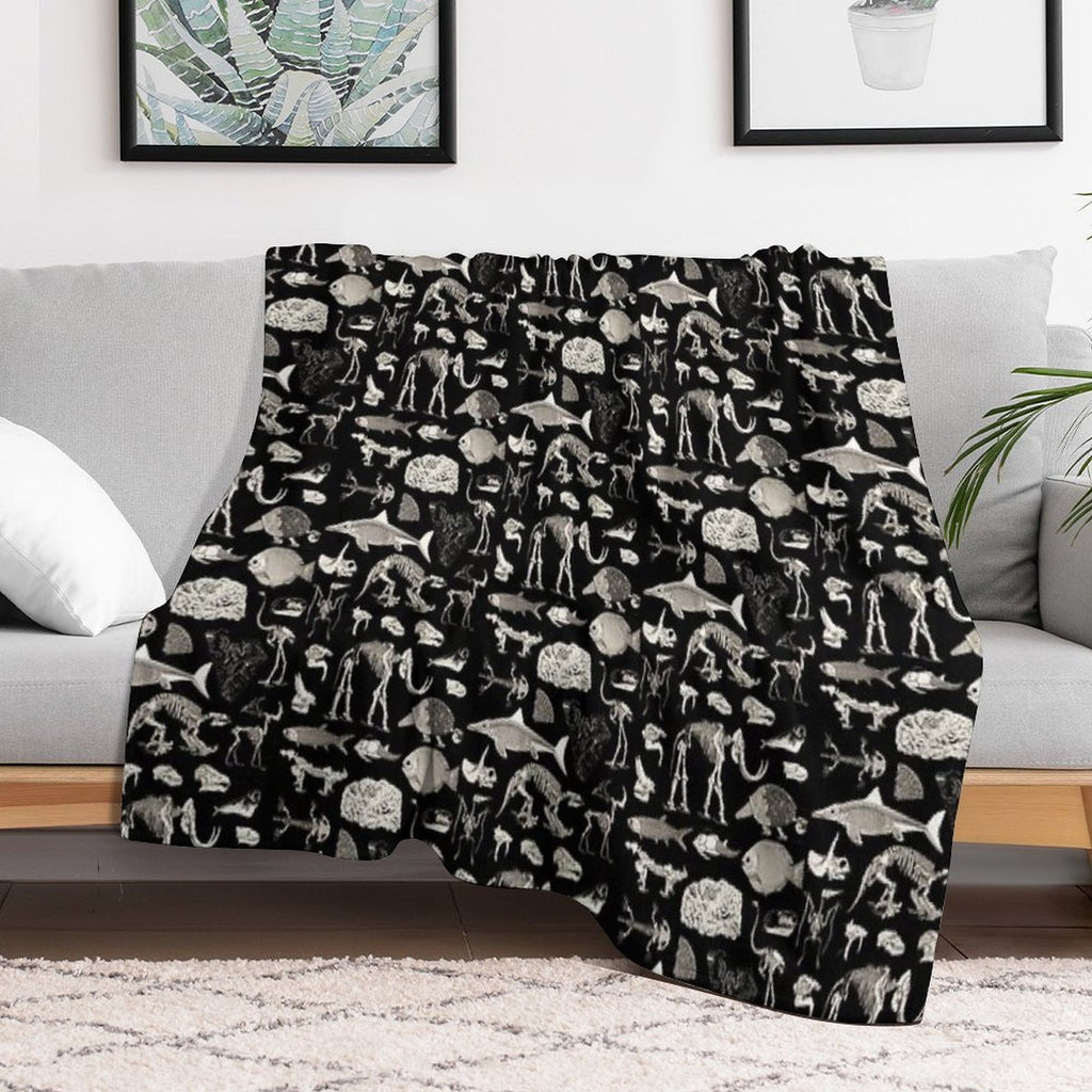 Paleontology Illustration Durable Throw Blanket