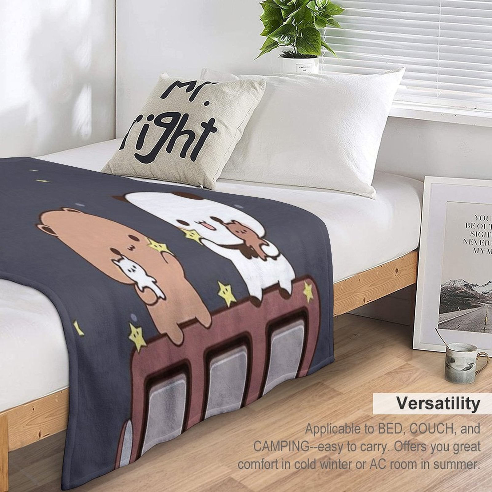 Bubu And Dudu Watching The Moon Together Multi-functional Throw Blanket