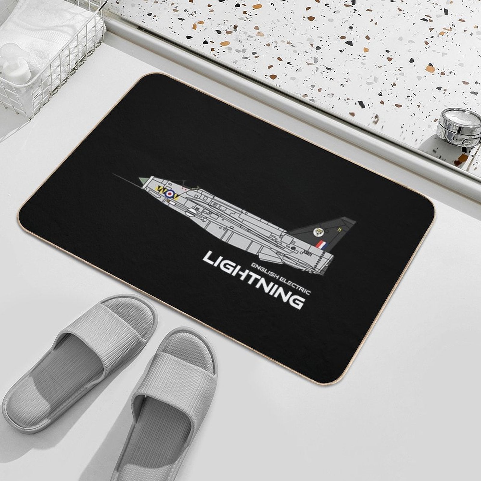 English Electric Lightning (74 Sqd RAF)  Fade-Resistant Bath Mat