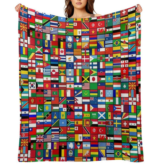 The World's Flags Anti-pilling Throw Blanket
