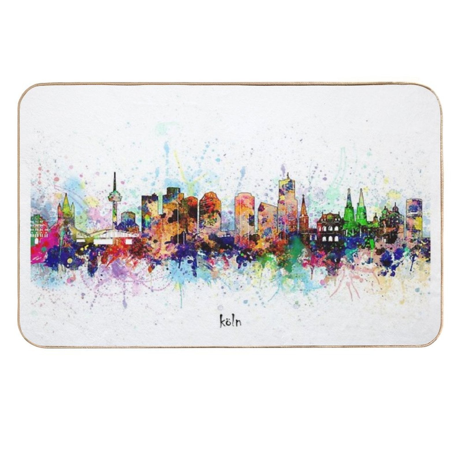 Cologne Skyline  Stain-Proof Bath Mat