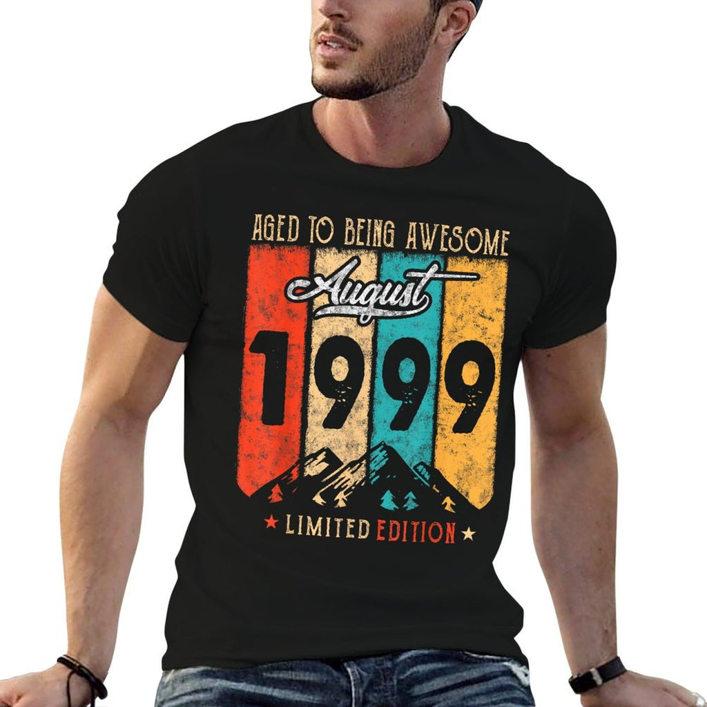 25 Years Old Retro Vintage August 1999 Funny 25th Birthday  Slim-fit Cut T-Shirt