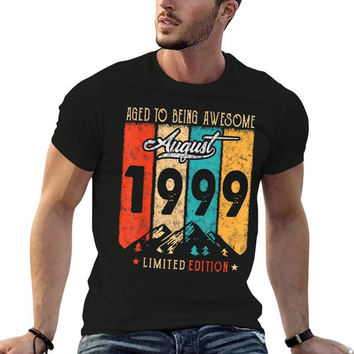 25 Years Old Retro Vintage August 1999 Funny 25th Birthday  Slim-fit Cut T-Shirt