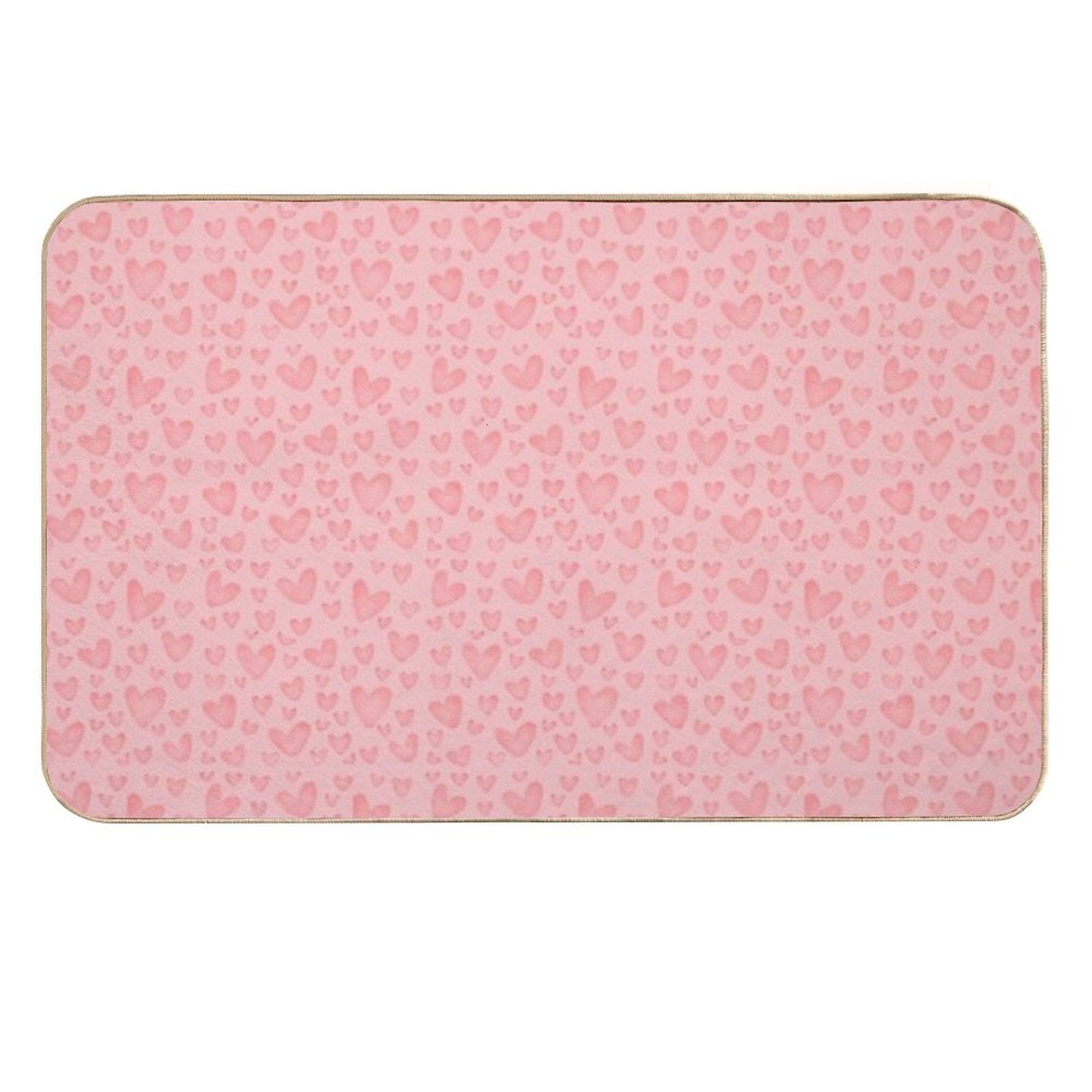 Cute Sweet Pink Hearts As Romantic Seamless Pattern Background Backdrop Wallpaper, Illustration of Love for Valentine's Day  Odorless Bath Mat