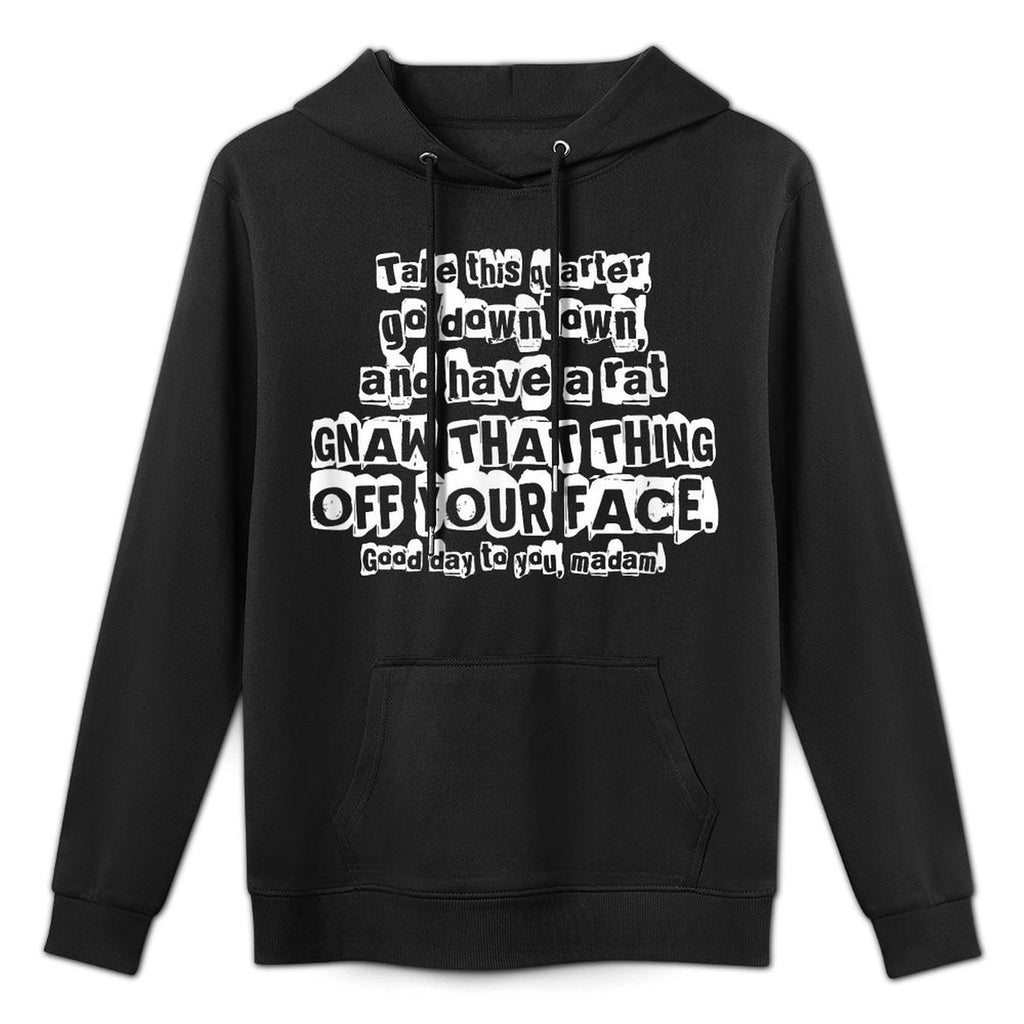 KDK12 Studios, Inc Unisex-Adults Black Modern Classic Movie Quote - Here Is A Quarter - Uncle Buck Easy Care Hoodie