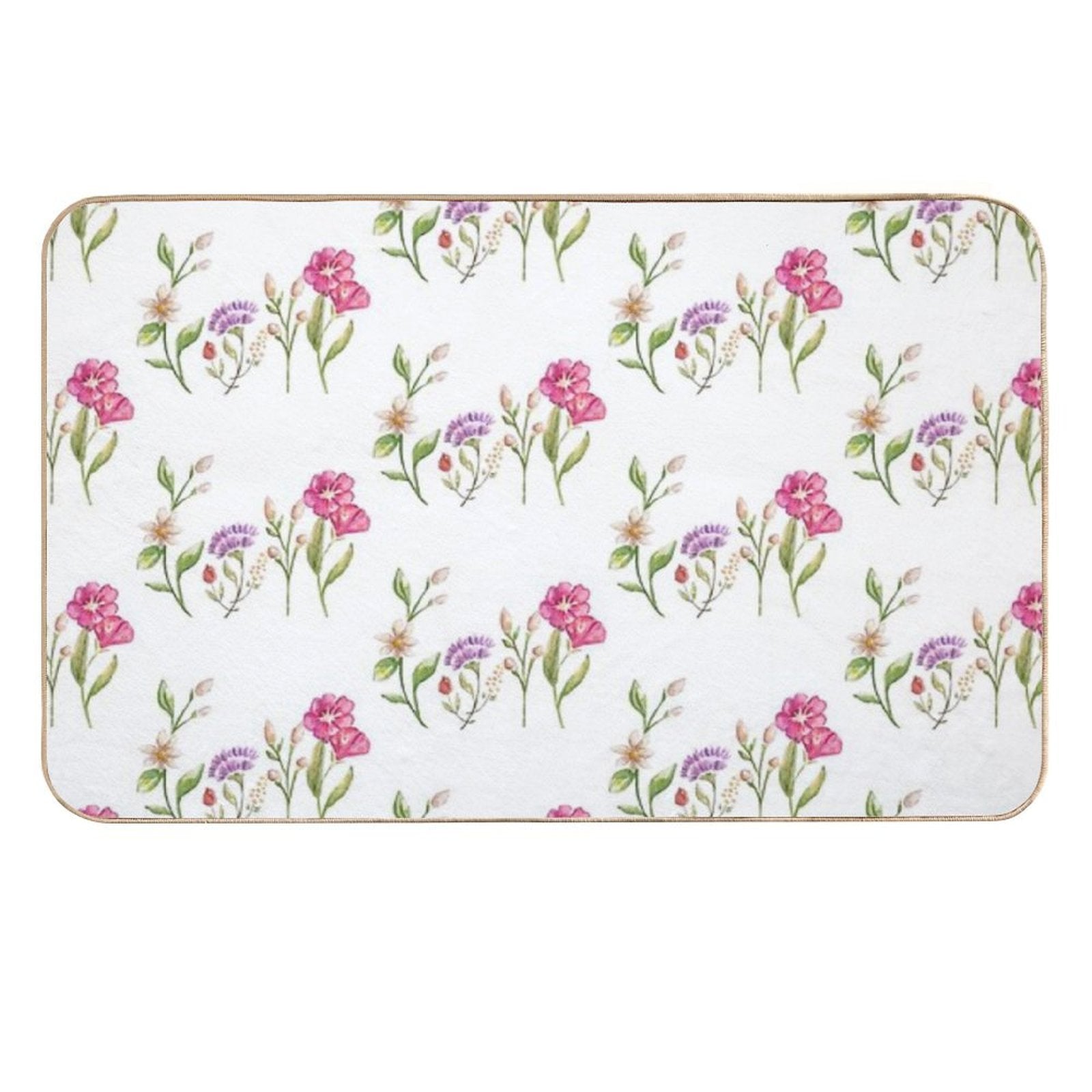 Watercolor Floral Design  Eco-Friendly Bath Mat