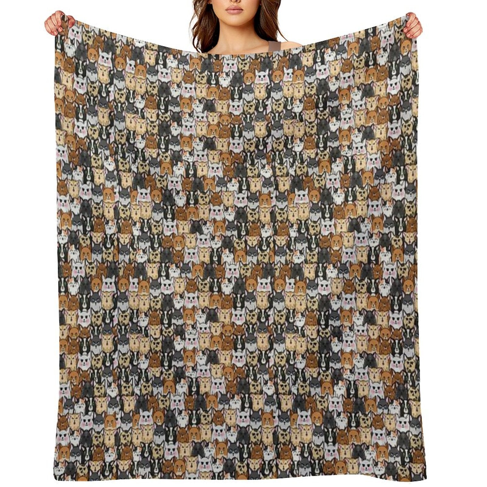 So Many Kitties Plush Throw Blanket