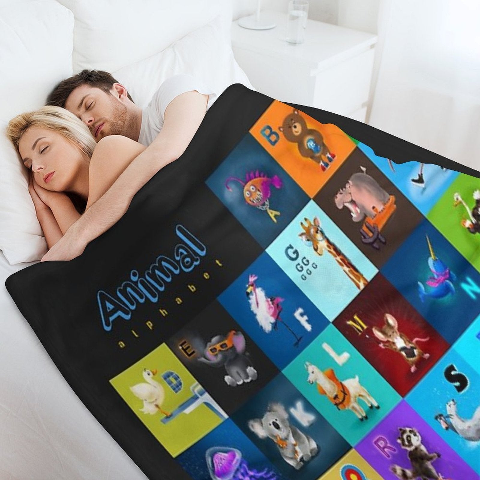 Animal Alphabet Eco-conscious Throw Blanket