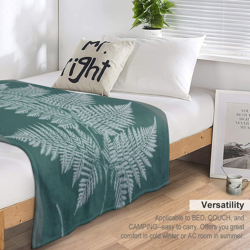 Green Fern Anti-pilling Throw Blanket