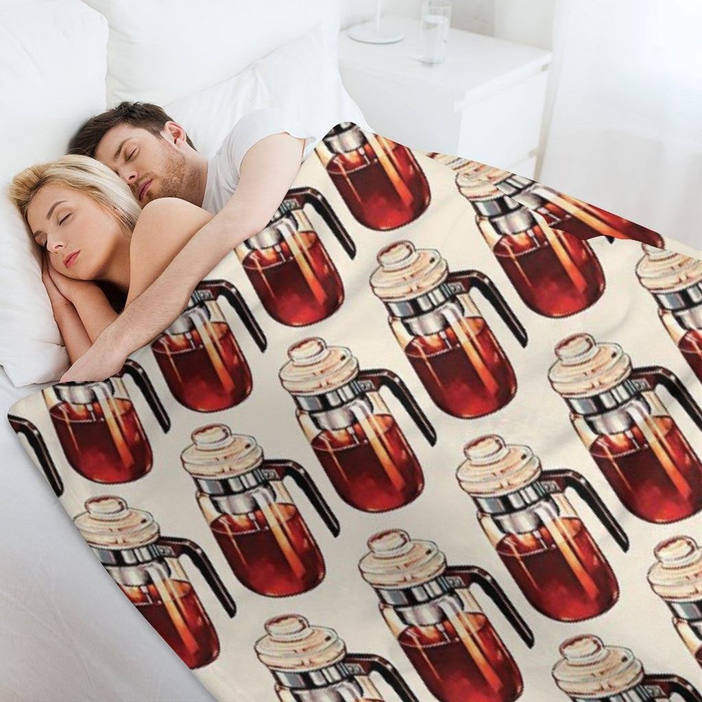 Coffee Percolator Pattern Quick-dry Throw Blanket
