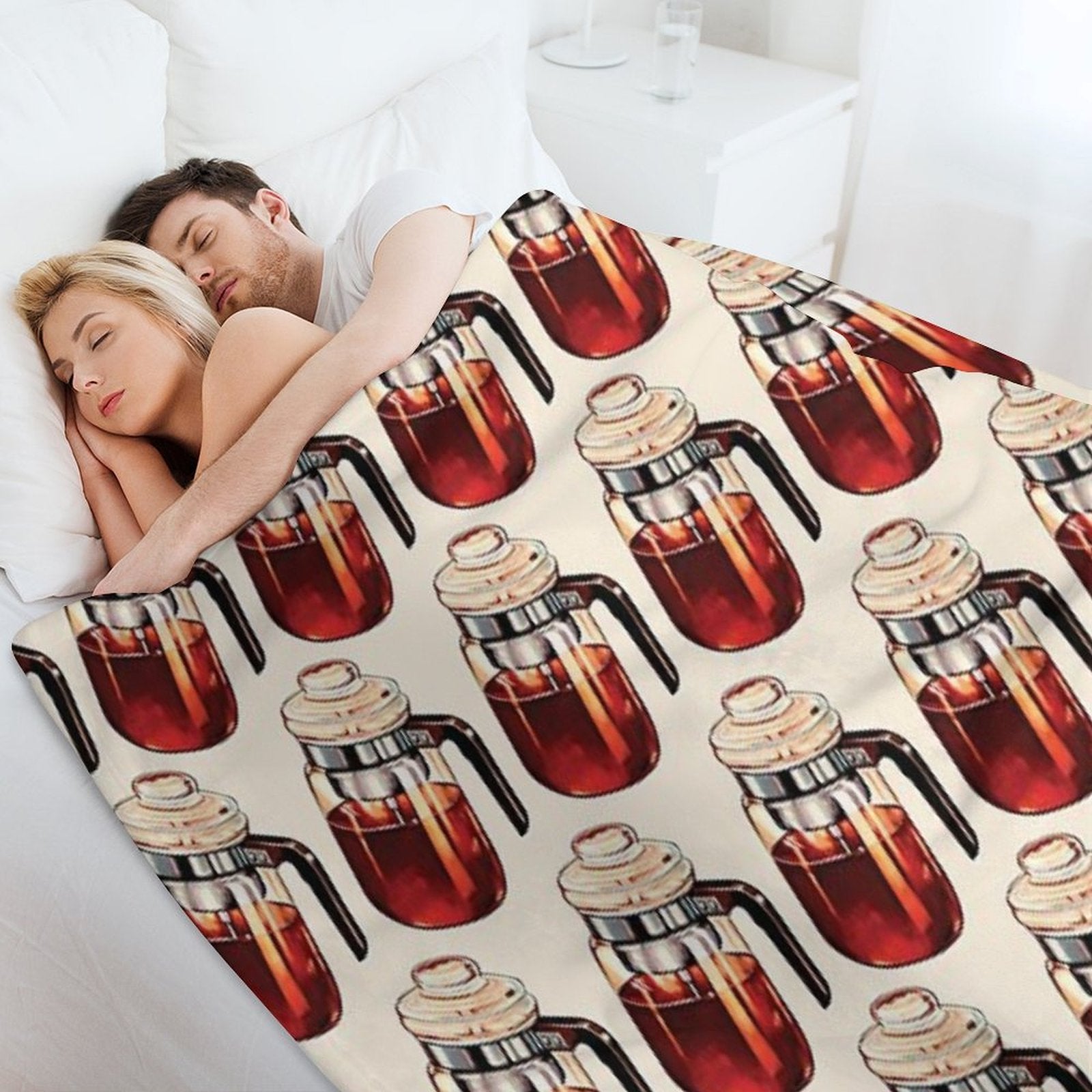 Coffee Percolator Pattern Quick-dry Throw Blanket
