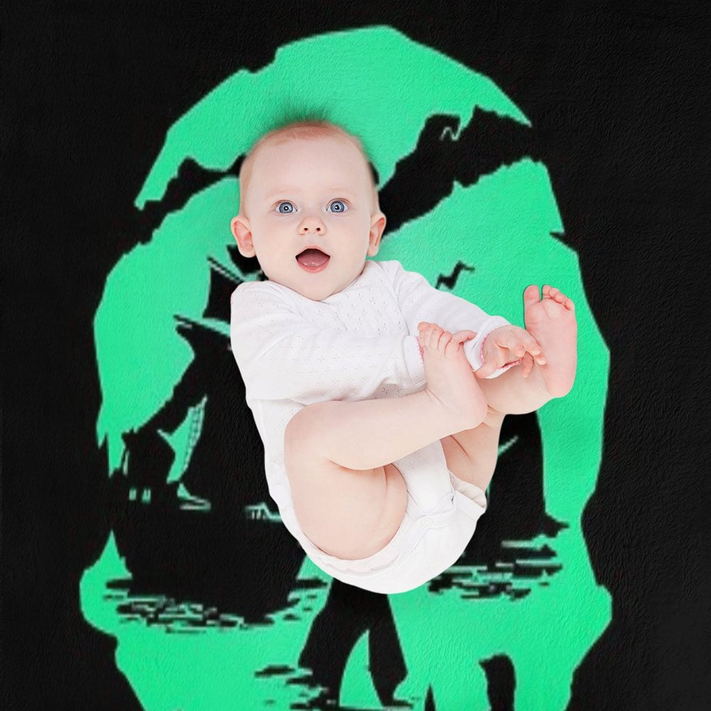 Green Mask Game Cooperate Action Play Durable Throw Blanket