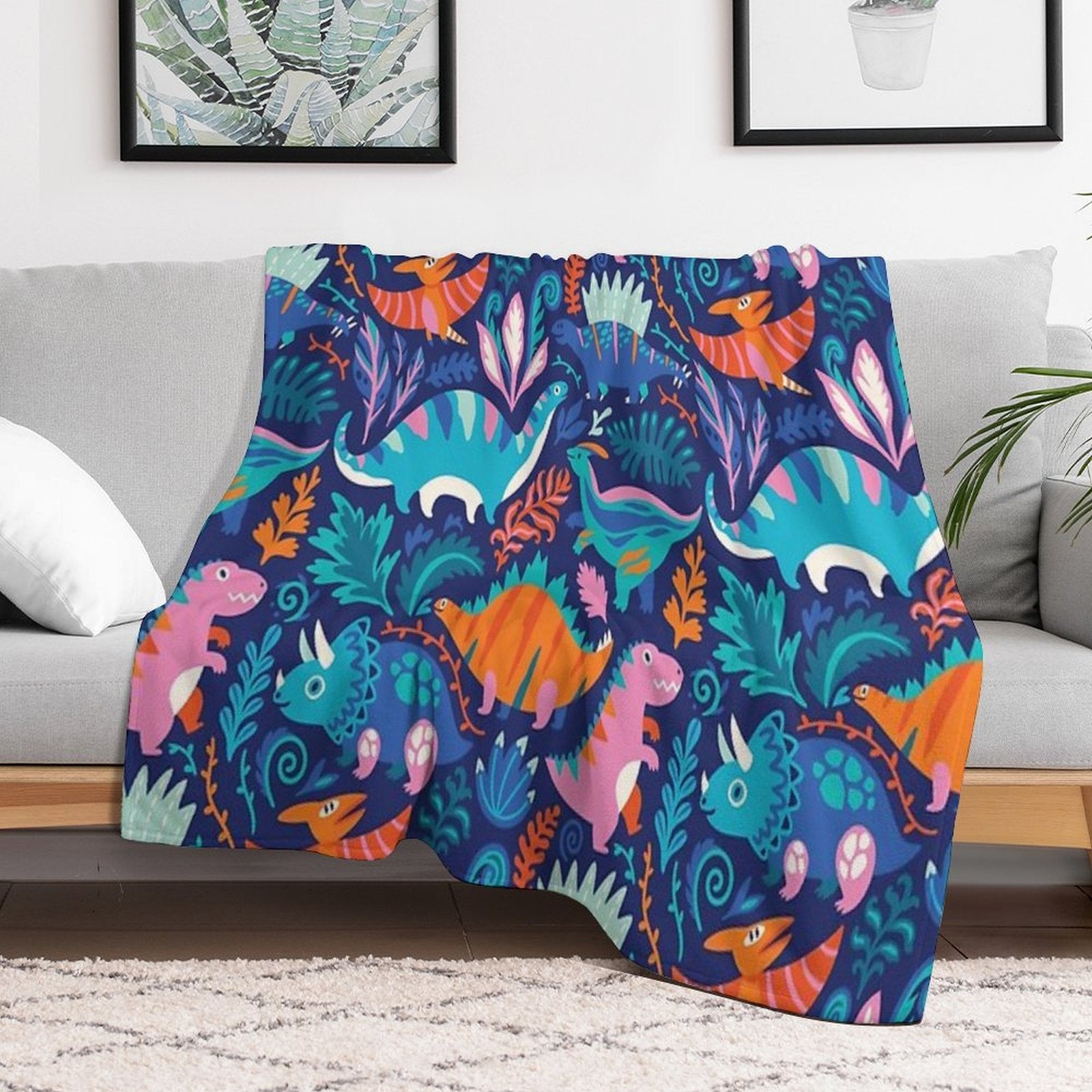 Dino Team 1 Eco-conscious Throw Blanket