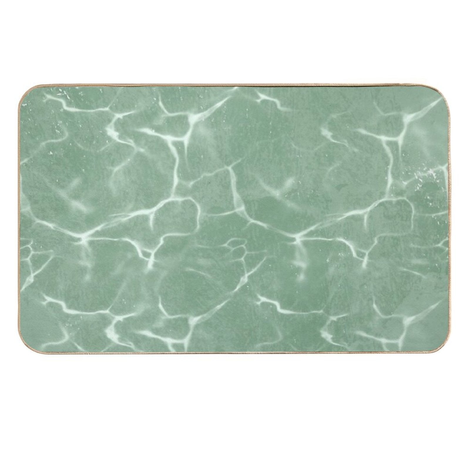 Mint Wave Minimalist Aesthetic Pattern Durable Bath Mat