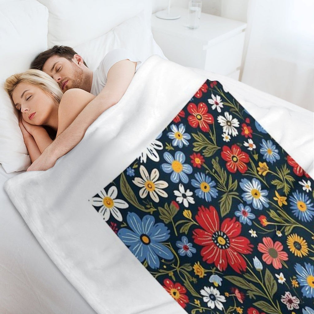 Floral Pattern 3 Multi-functional Throw Blanket