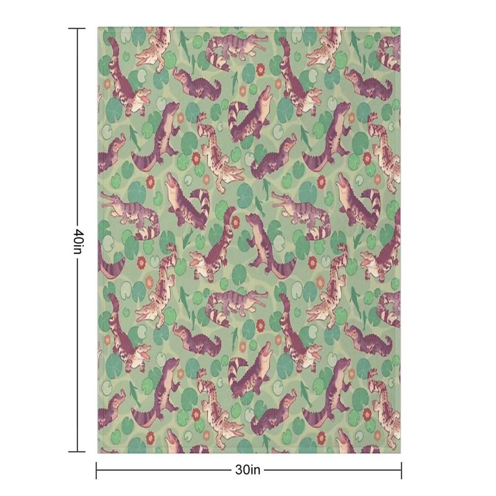 Crocodilians in Swampy Waters Sustainable Throw Blanket