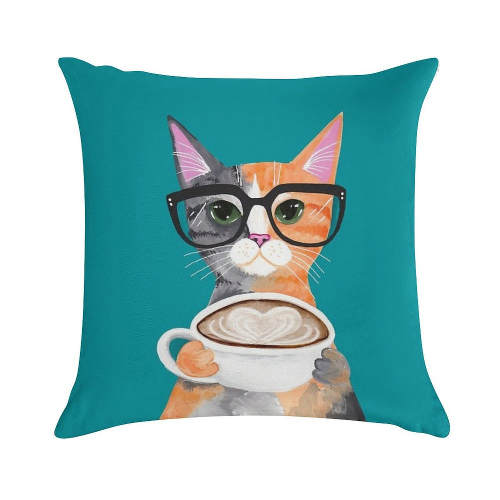 Kitten's Latte of Love Soft Easy Maintenance Throw Pillow