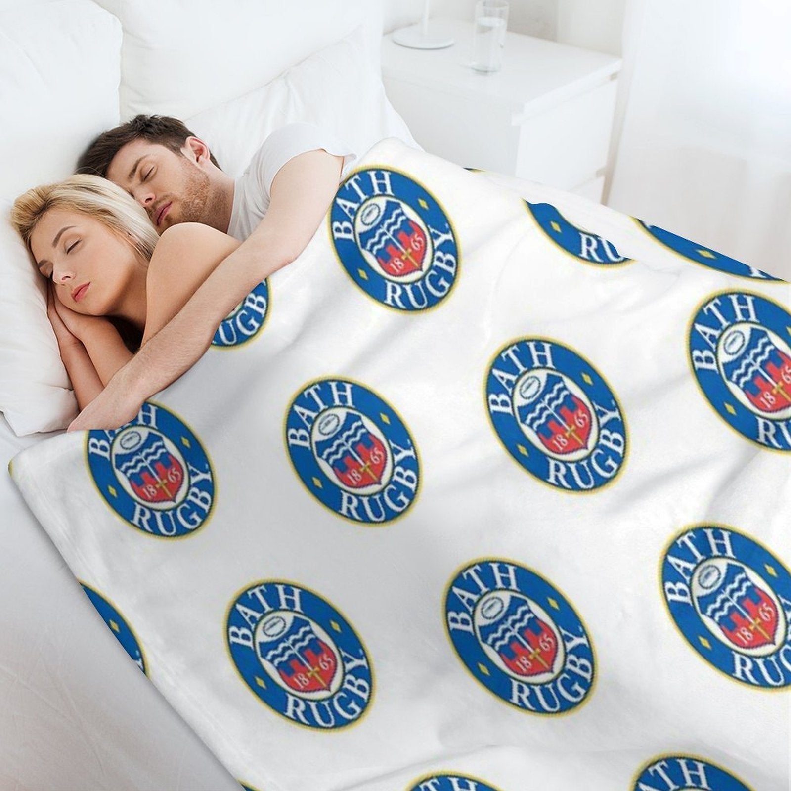 Bath Rugby Plush Throw Blanket