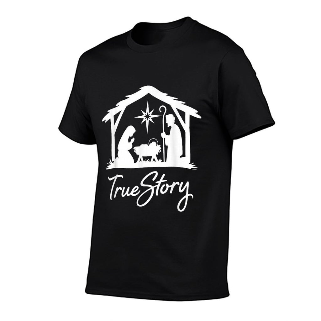 True Story Nativity Christmas Baby Christ Jesus Catholic  Tagless Design T-Shirt