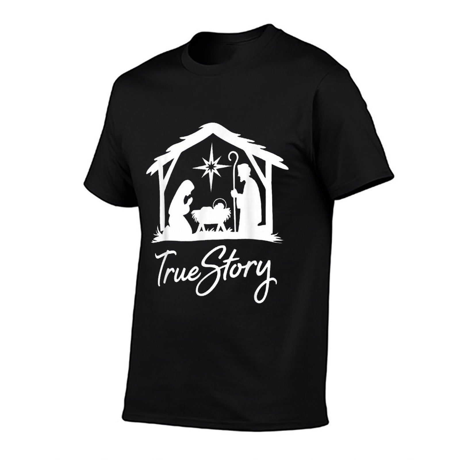 True Story Nativity Christmas Baby Christ Jesus Catholic  Tagless Design T-Shirt