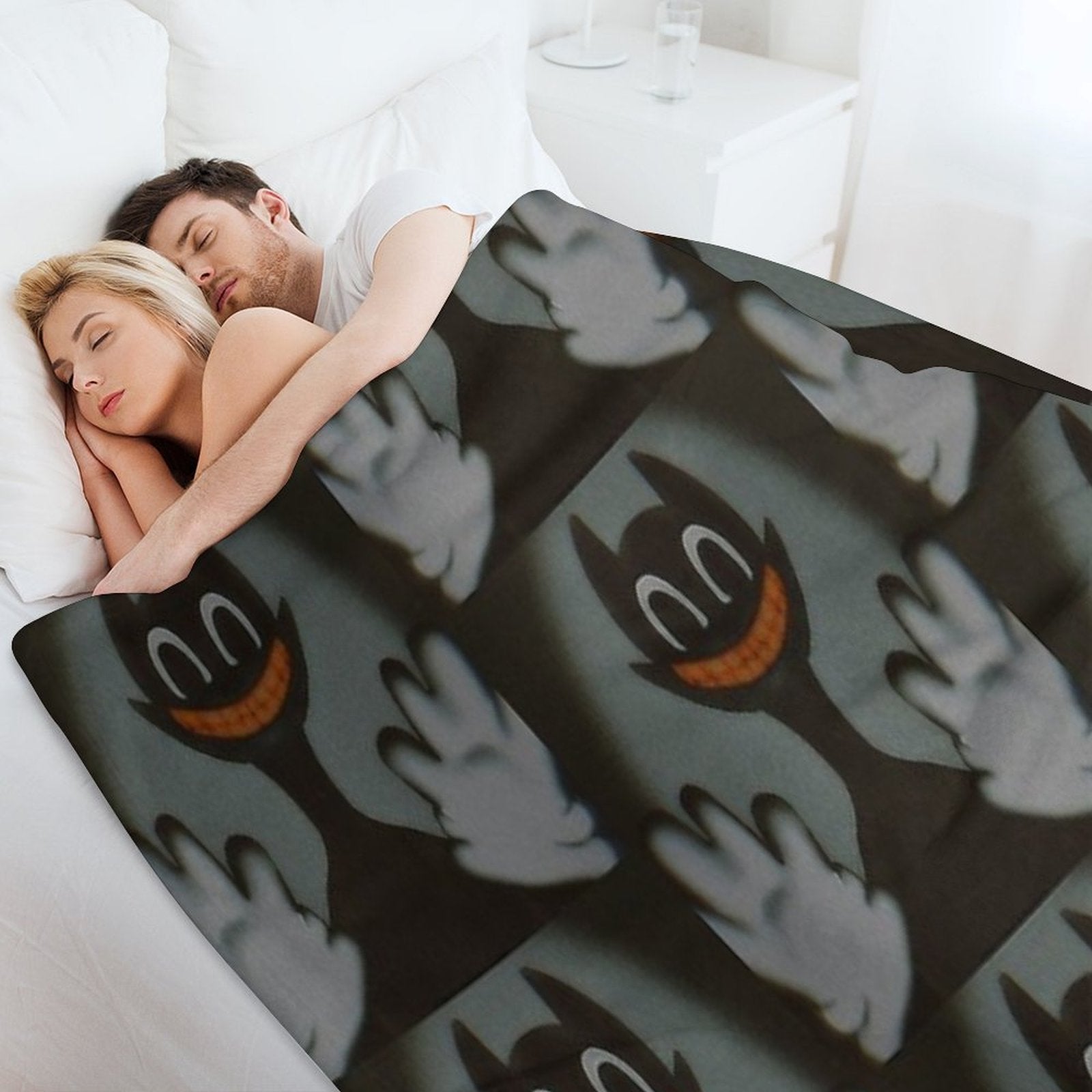 Cartoon Cat Easy Care Throw Blanket