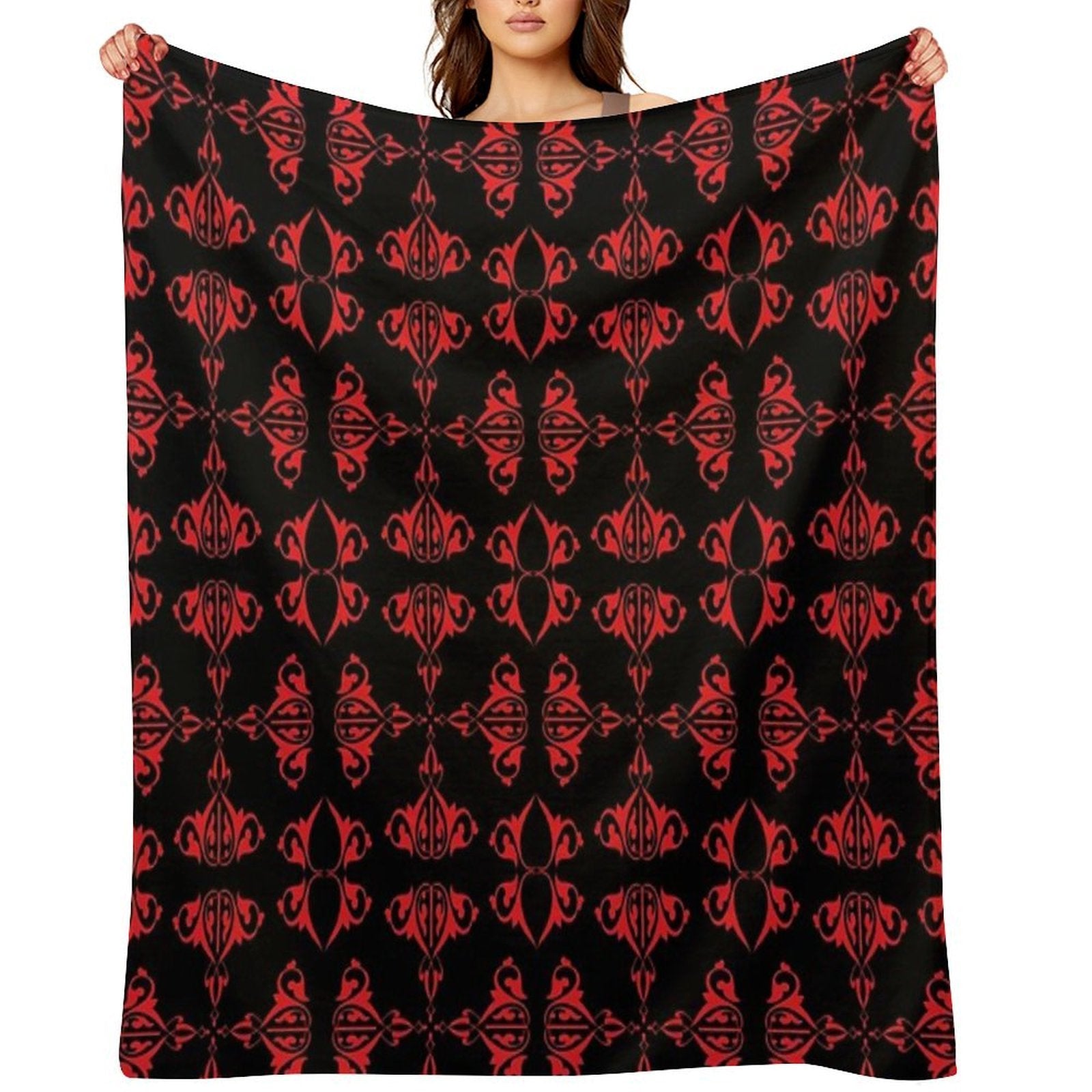 Vintage Abstract Design on Black Background Premium Throw Blanket