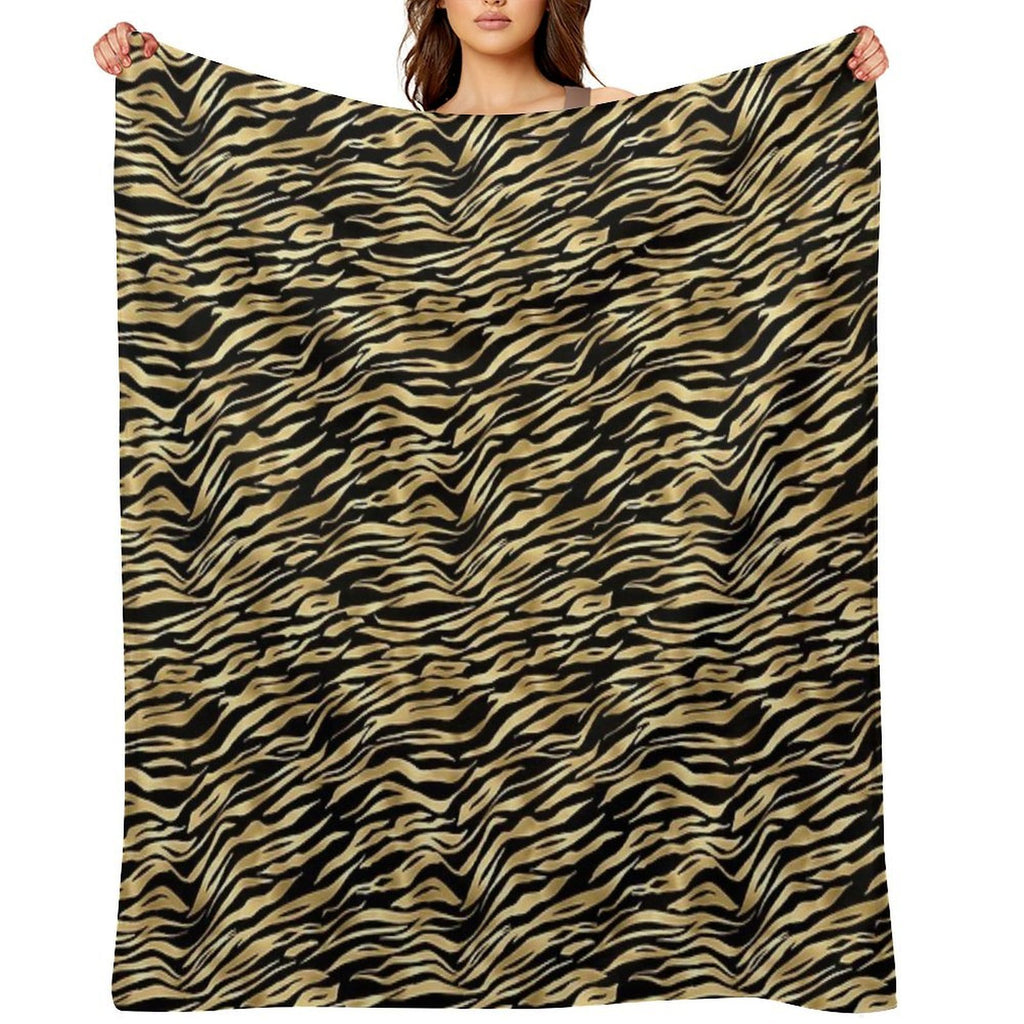 Black And Gold Animal Abstract #1 Premium Throw Blanket