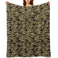 Black And Gold Animal Abstract #1 Premium Throw Blanket