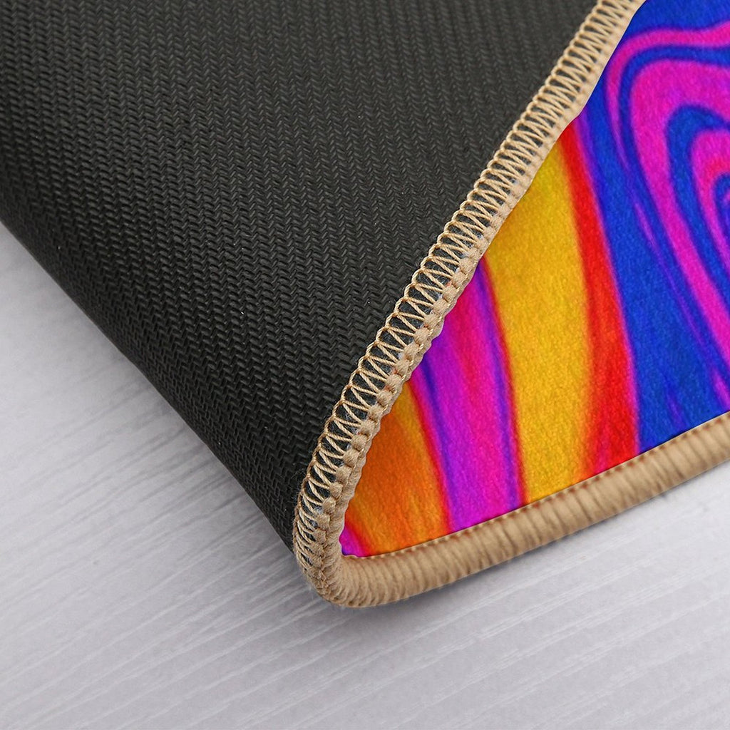 Psychedelic Liquid Marble Swirls  Fade-Resistant Bath Mat
