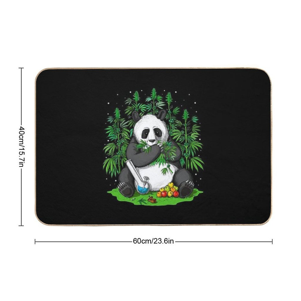 Panda Hippie Stoner  Easy Maintenance Bath Mat