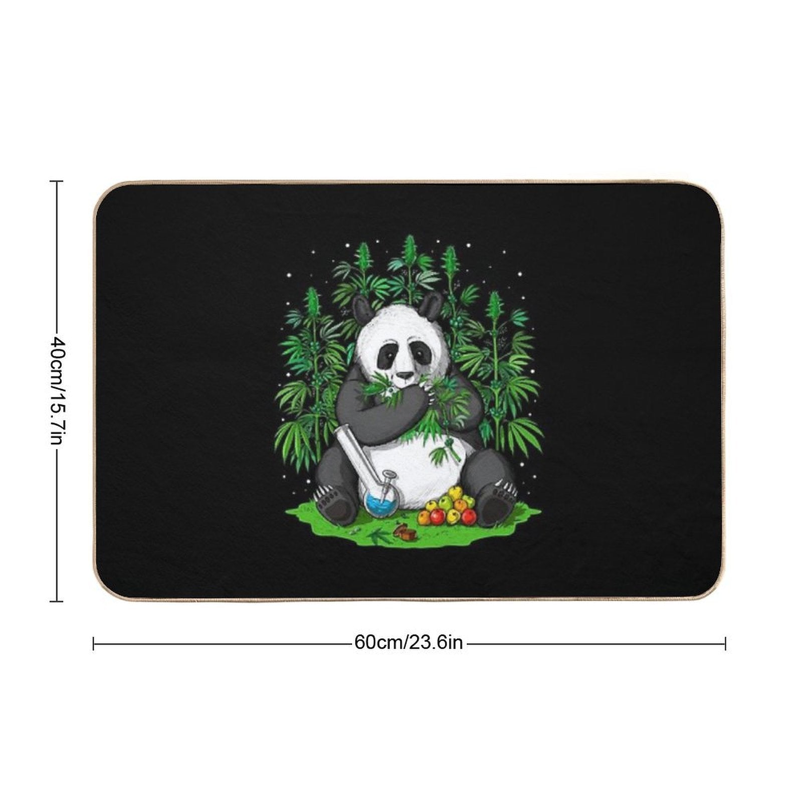 Panda Hippie Stoner  Easy Maintenance Bath Mat