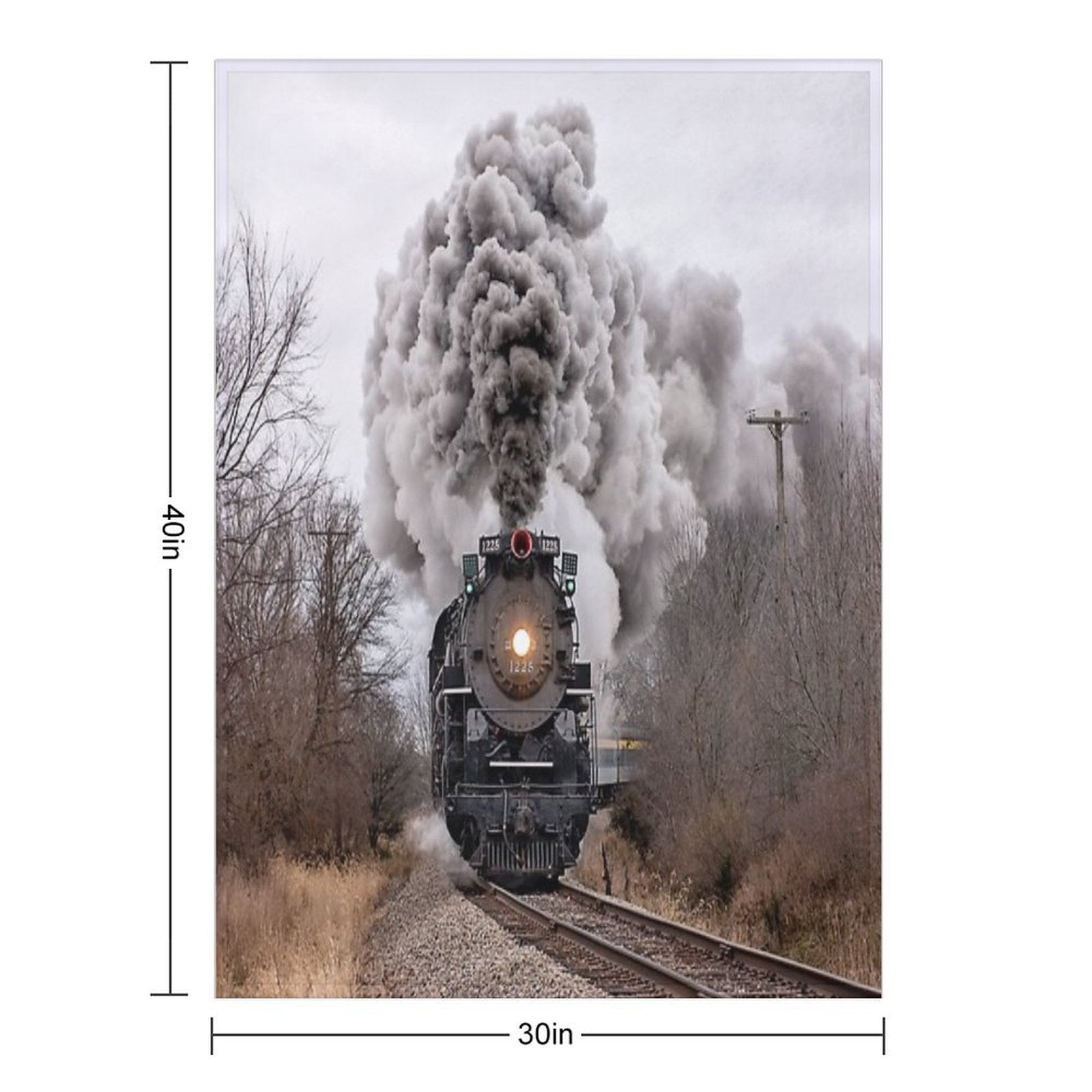 Pere Marquette 1225 Locomotive Compact Throw Blanket