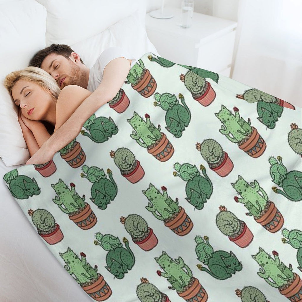 Cactus Cats Versatility Throw Blanket