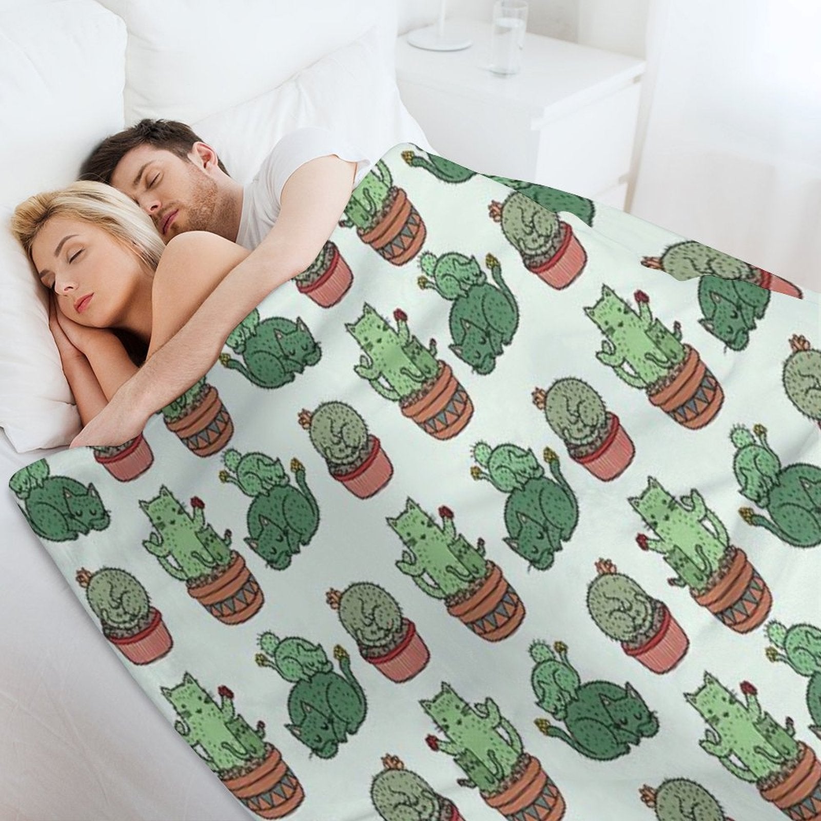 Cactus Cats Versatility Throw Blanket