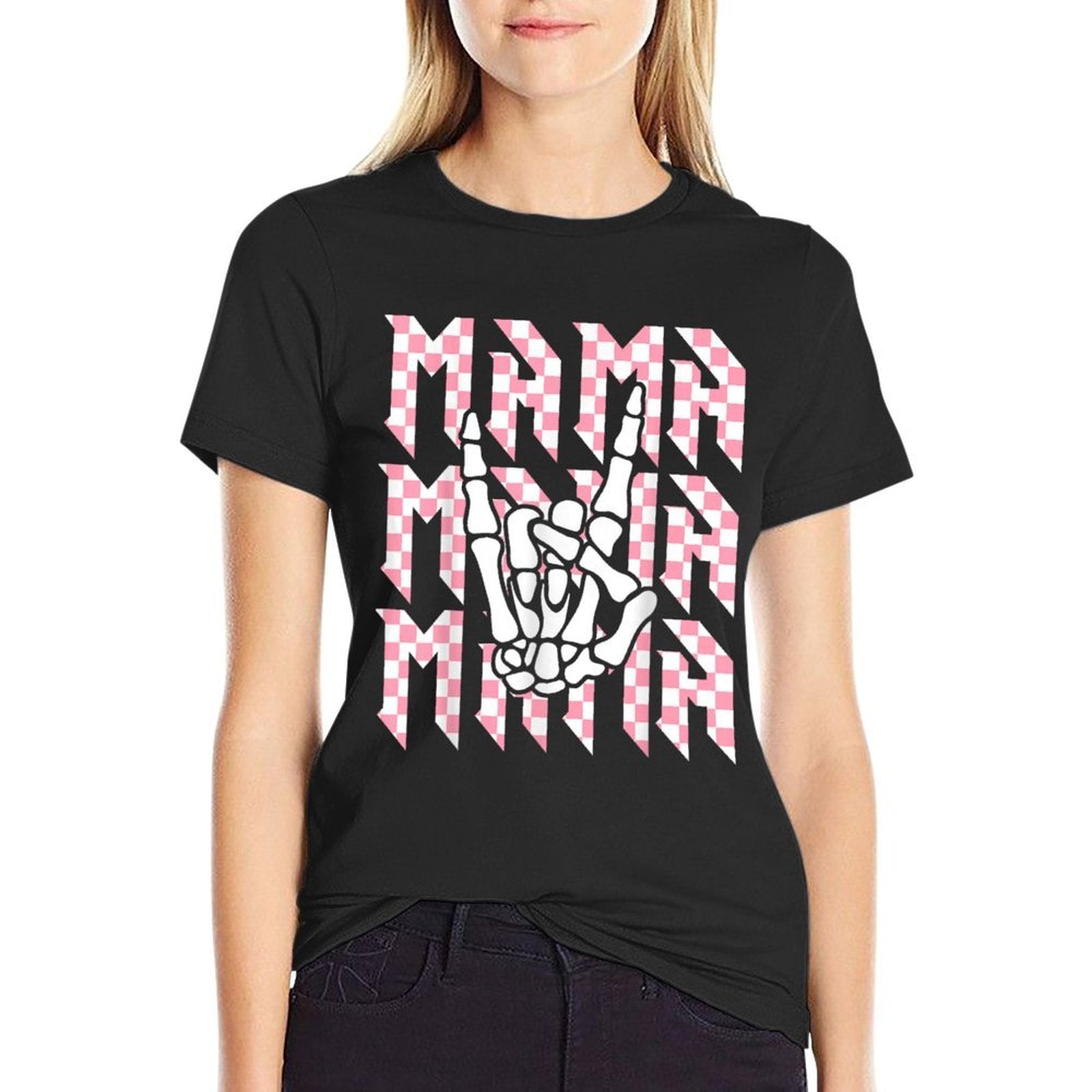 Mama Of The Bad Two The Bone Checkered Mama 2nd Birthday  Classic T-Shirt