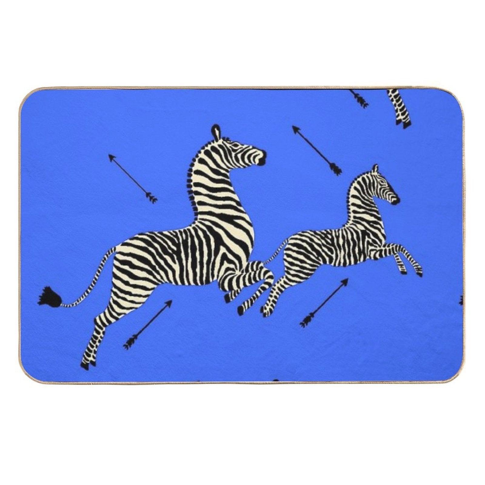 The Tenenbaums Zebra! Royal Blue  Easy To Clean Bath Mat