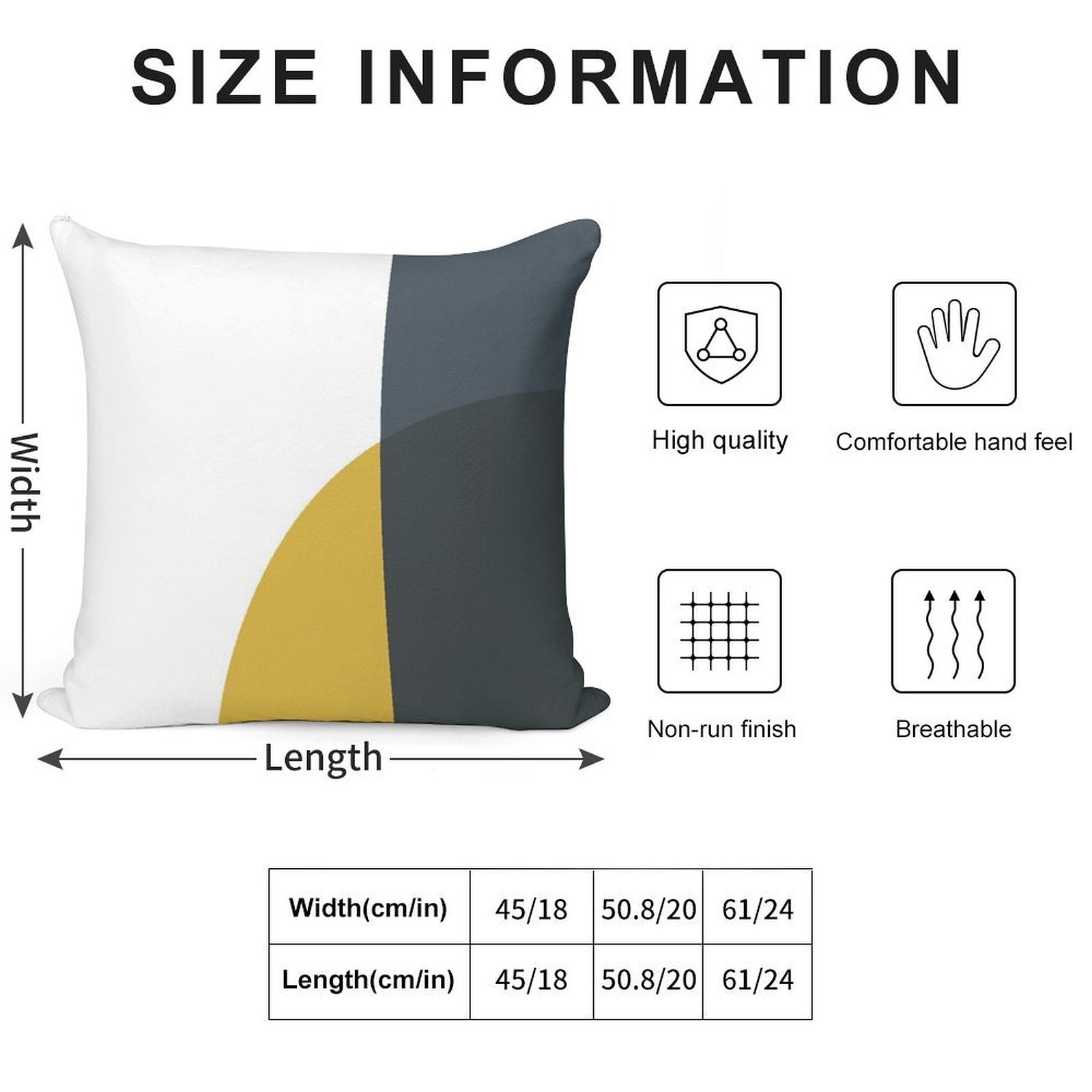 Abstract Geometric Minimalist 2 Navy Blue, Light Mustard Yellow, And White Soft Home Decor Throw Pillow
