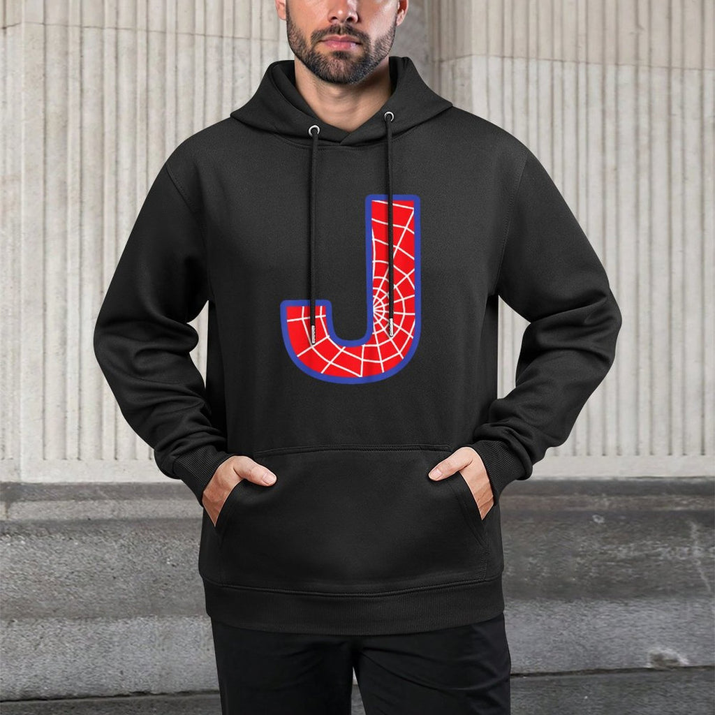 Spider Web Letter J Alphabet Monogram Initial Kids Birthday Customizable Surface Hoodie