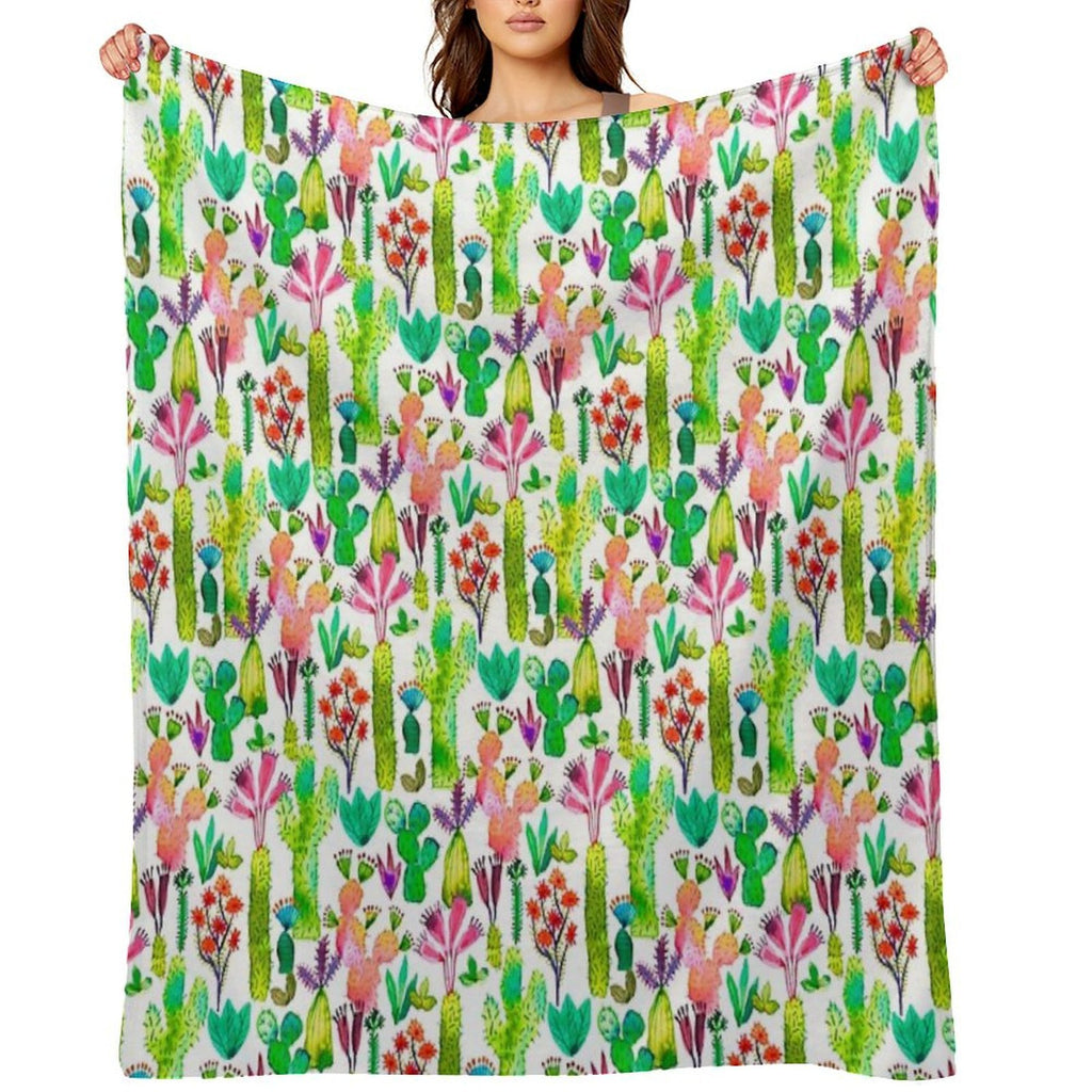 Cacti Garden Quick-dry Throw Blanket