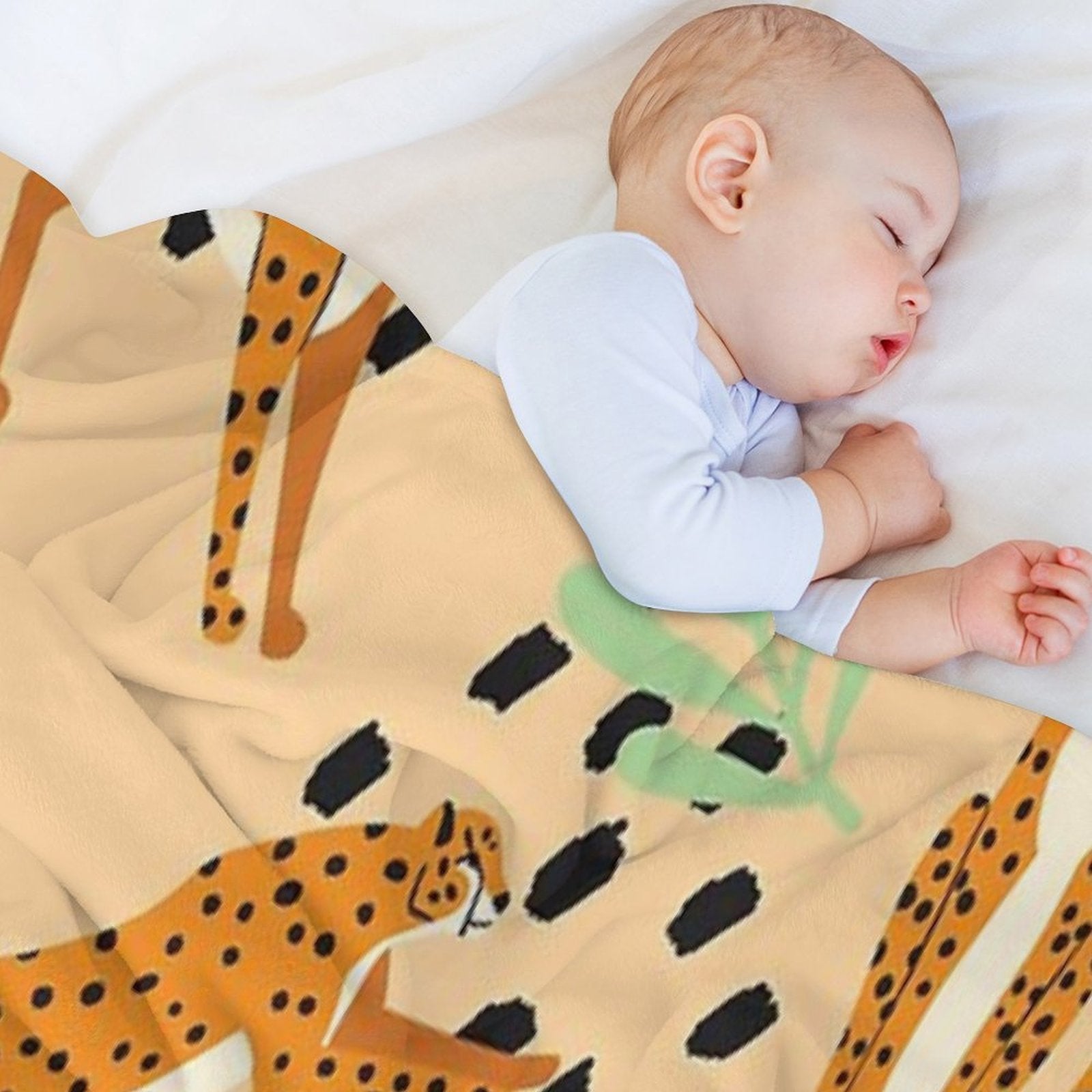 Cheetahs Pattern Beige Easy Care Throw Blanket