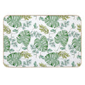 Monstera Leaves Green Seamless  Toxin-Free Bath Mat
